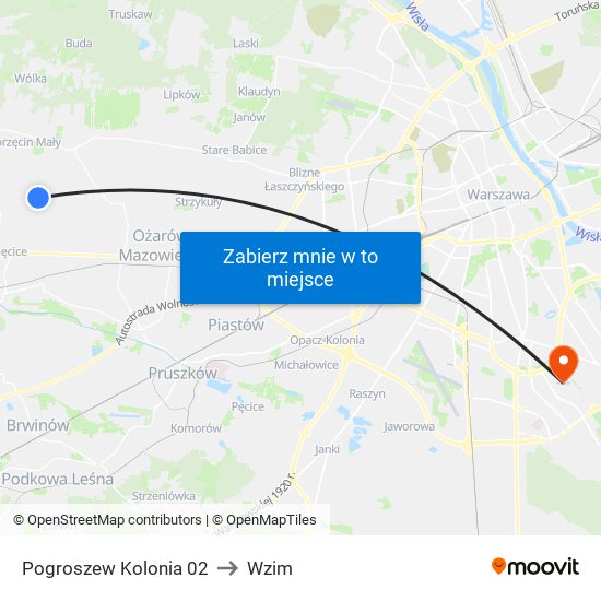 Pogroszew Kolonia 02 to Wzim map