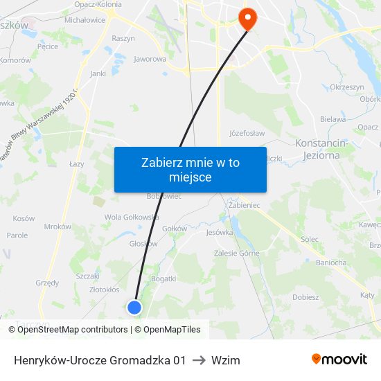 Henryków-Urocze Gromadzka 01 to Wzim map