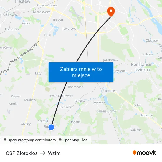 OSP Złotokłos to Wzim map