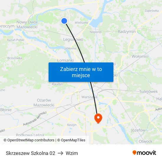 Skrzeszew Szkolna 02 to Wzim map