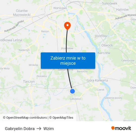 Gabryelin Dobra to Wzim map