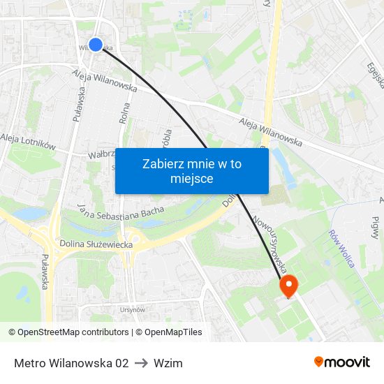 Metro Wilanowska 02 to Wzim map