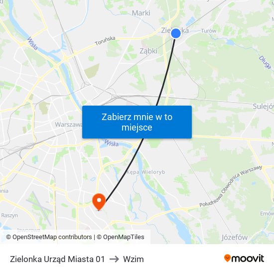 Zielonka Urząd Miasta 01 to Wzim map