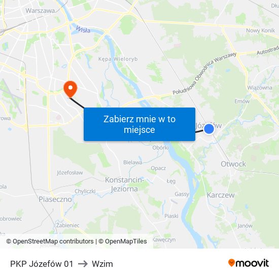 PKP Józefów 01 to Wzim map
