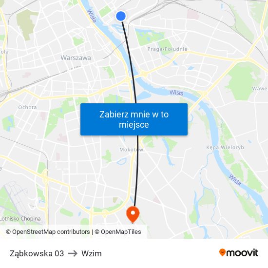 Ząbkowska to Wzim map