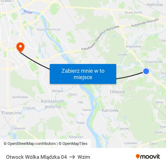 Otwock Wólka Mlądzka 04 to Wzim map