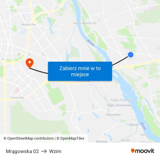 Mrągowska 02 to Wzim map