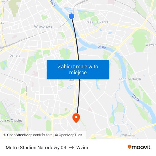 Metro Stadion Narodowy 03 to Wzim map