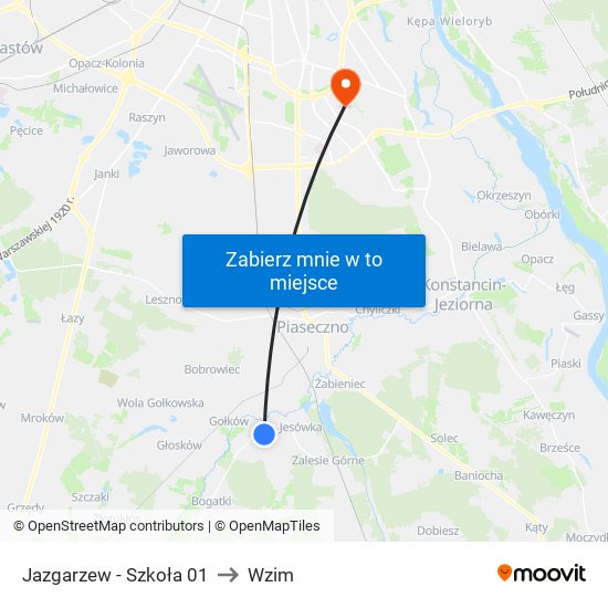 Jazgarzew - Szkoła 01 to Wzim map