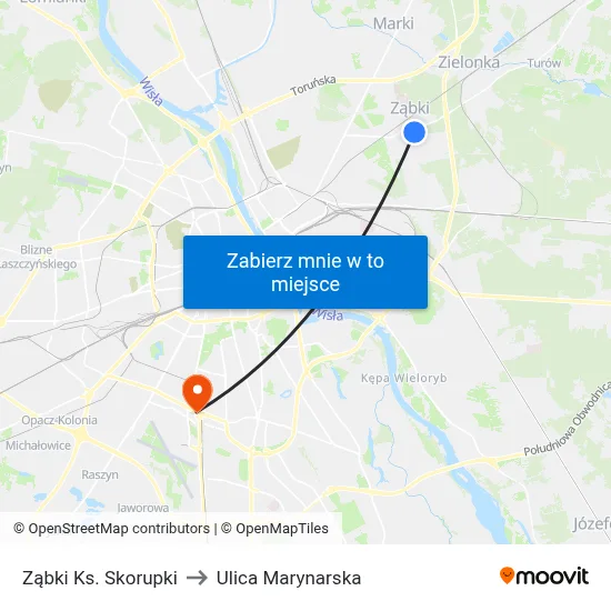 Ząbki Ks. Skorupki to Ulica Marynarska map