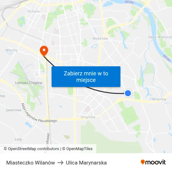 Miasteczko Wilanów to Ulica Marynarska map