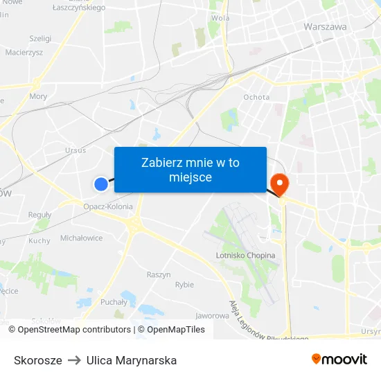 Skorosze to Ulica Marynarska map