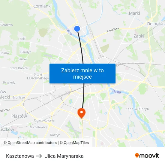 Kasztanowa to Ulica Marynarska map