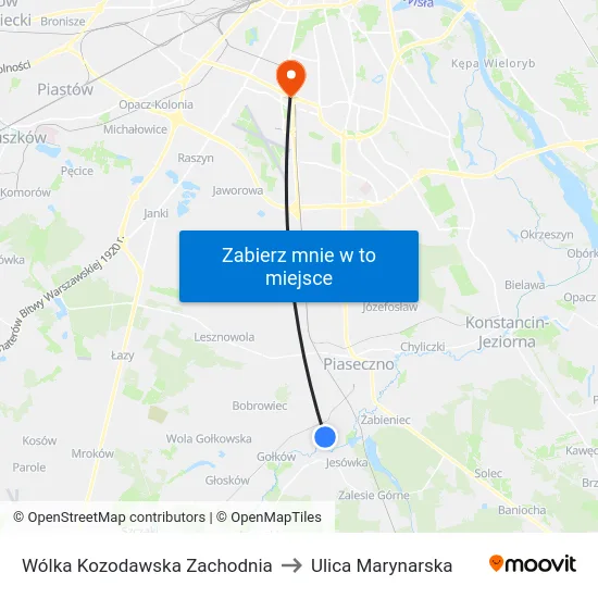 Wólka Kozodawska Zachodnia to Ulica Marynarska map