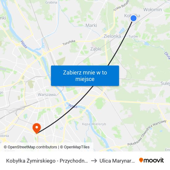 Kobyłka Żymirskiego - Przychodnia 02 to Ulica Marynarska map