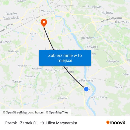 Czersk-Zamek to Ulica Marynarska map