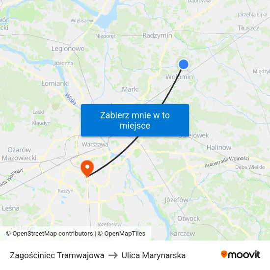 Zagościniec Tramwajowa to Ulica Marynarska map