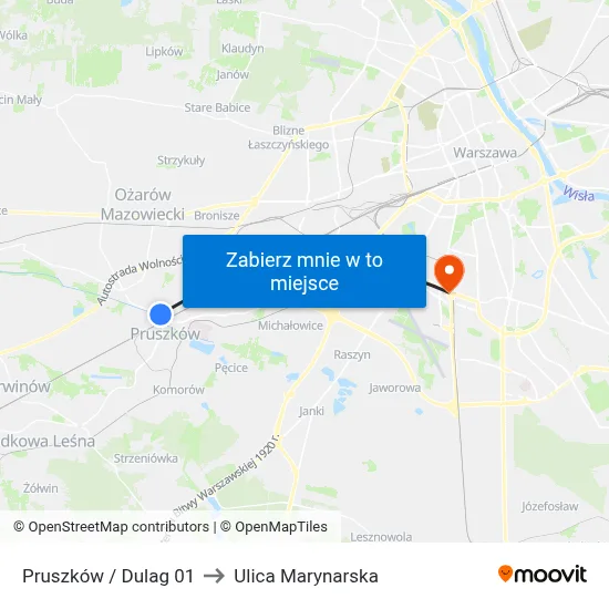 Pruszków / Dulag 01 to Ulica Marynarska map