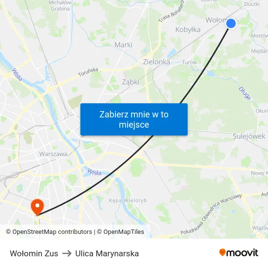 Wołomin Zus to Ulica Marynarska map
