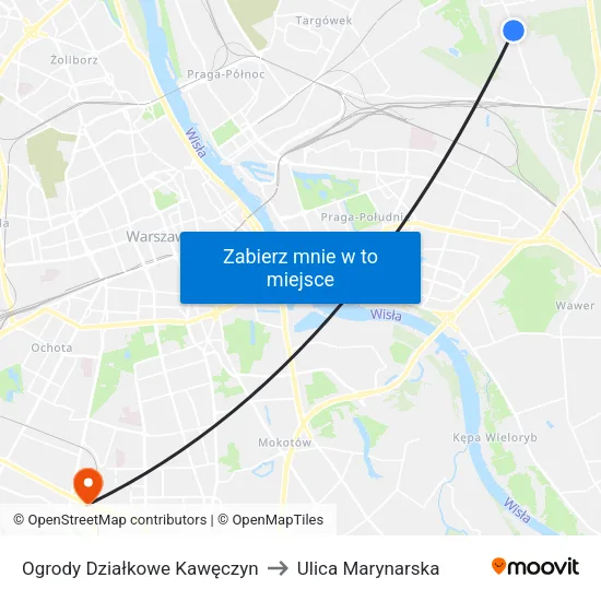 Ogrody Działkowe Kawęczyn to Ulica Marynarska map