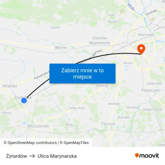 Żyrardów to Ulica Marynarska map