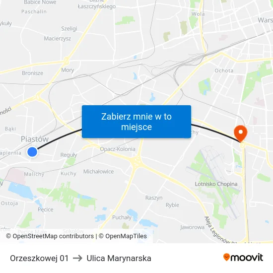 Orzeszkowej 01 to Ulica Marynarska map