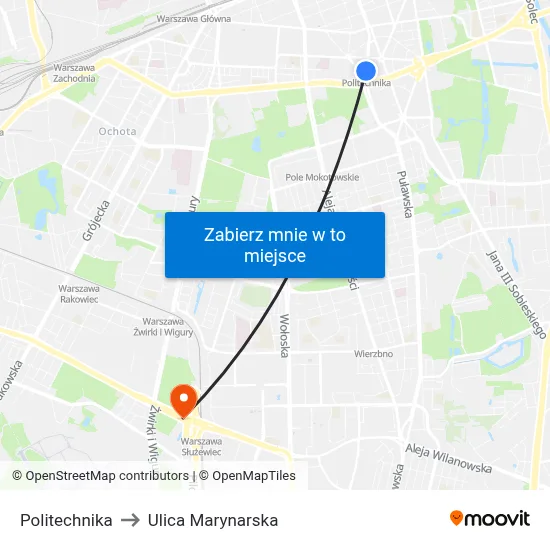 Politechnika to Ulica Marynarska map