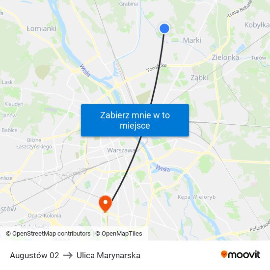 Augustów 02 to Ulica Marynarska map