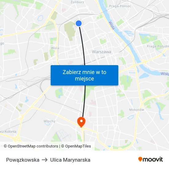 Powązkowska to Ulica Marynarska map