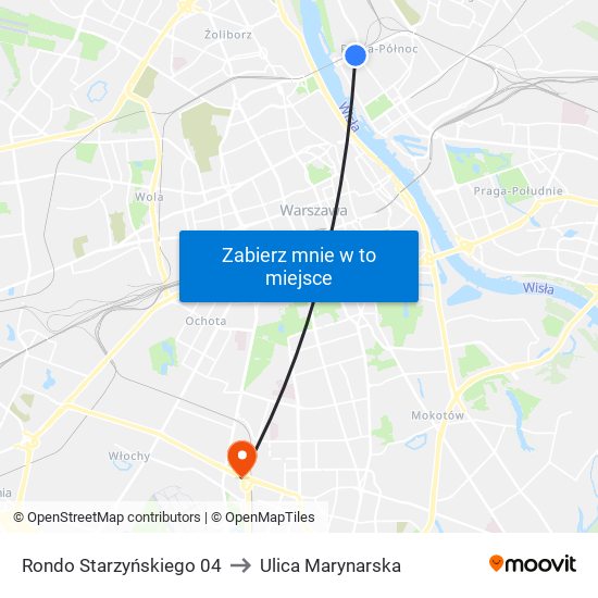 Rondo Starzyńskiego to Ulica Marynarska map