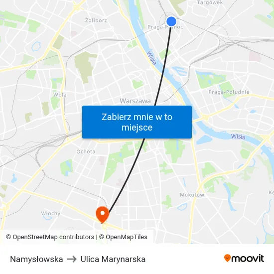 Namysłowska to Ulica Marynarska map