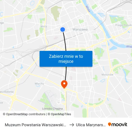 Muzeum Powstania Warszawskiego to Ulica Marynarska map