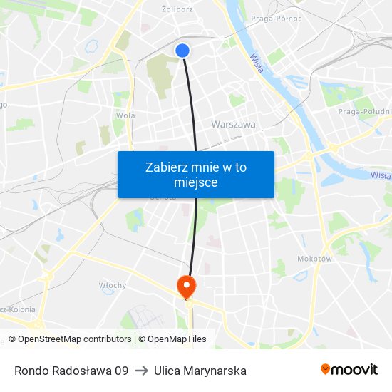 Rondo Radosława 09 to Ulica Marynarska map