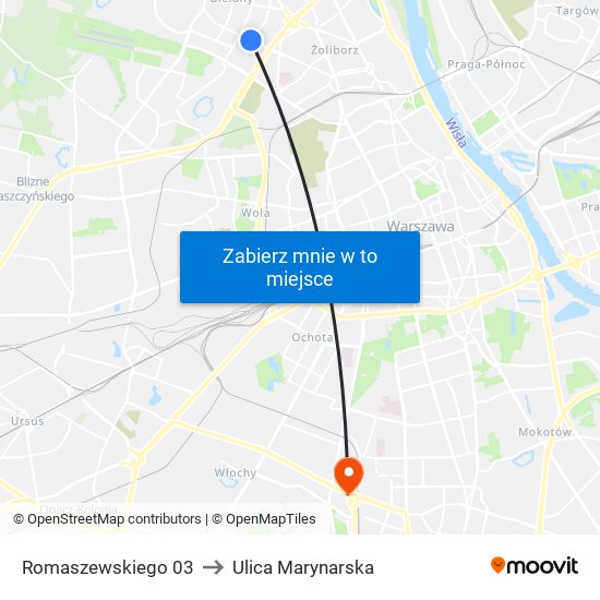 Romaszewskiego 03 to Ulica Marynarska map