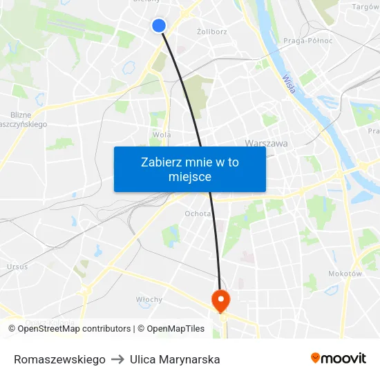 Romaszewskiego to Ulica Marynarska map