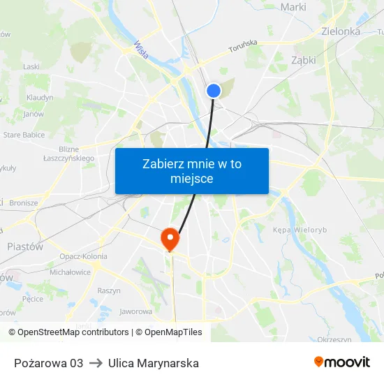 Pożarowa to Ulica Marynarska map