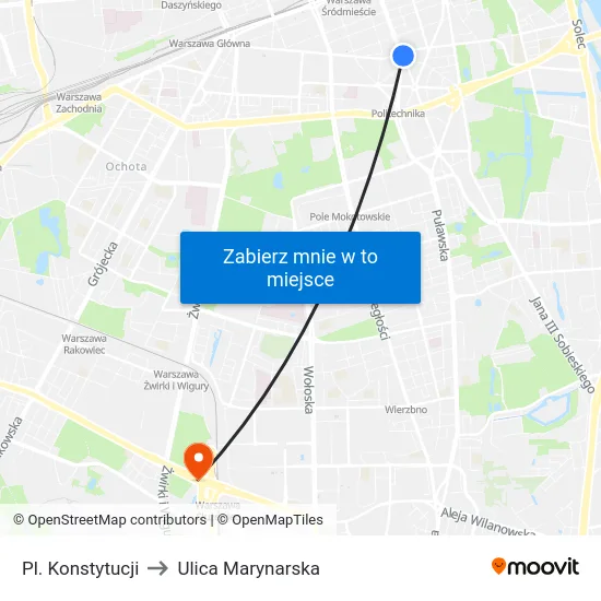 Pl. Konstytucji to Ulica Marynarska map