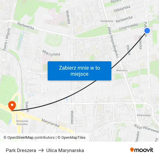 Park Dreszera to Ulica Marynarska map