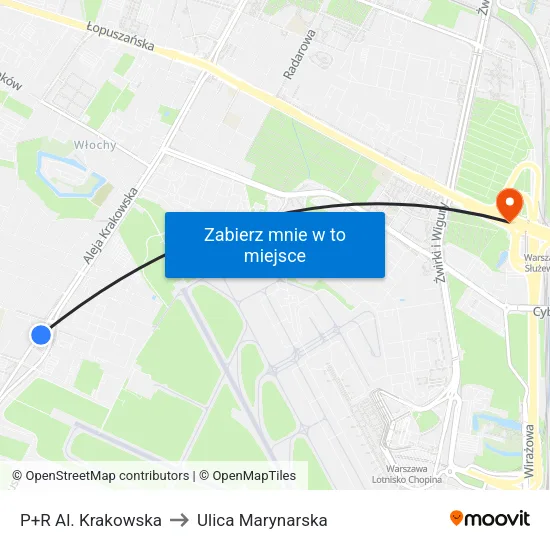 P+R Al. Krakowska to Ulica Marynarska map