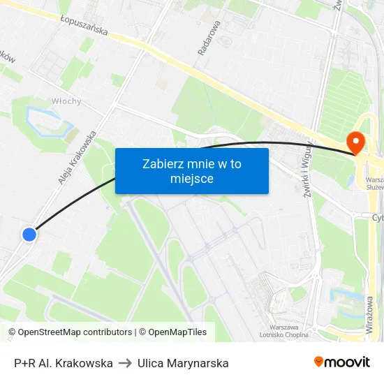 P+R Al. Krakowska to Ulica Marynarska map