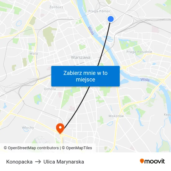 Konopacka to Ulica Marynarska map