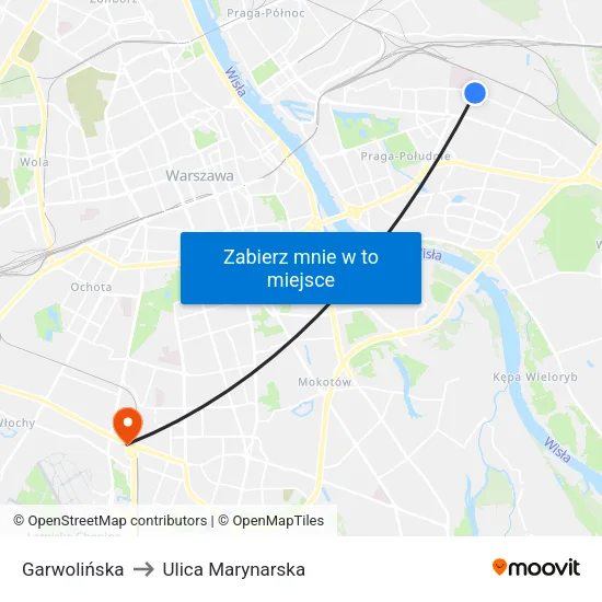 Garwolińska to Ulica Marynarska map
