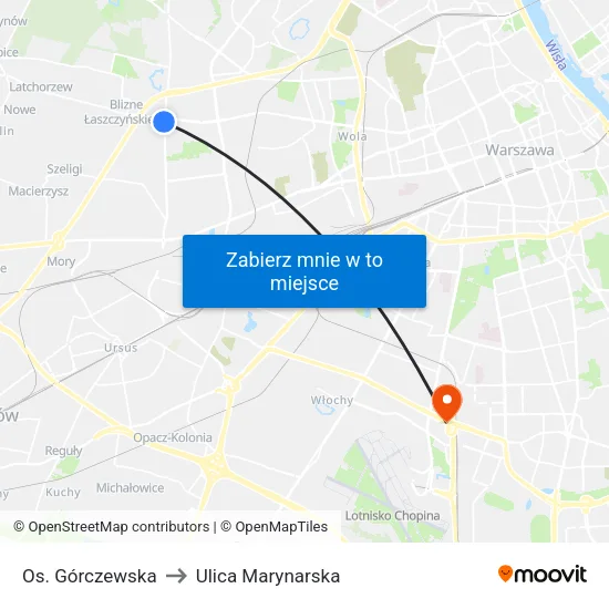 Os. Górczewska to Ulica Marynarska map