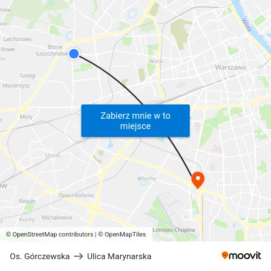 Os. Górczewska to Ulica Marynarska map
