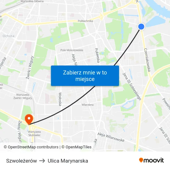 Szwoleżerów to Ulica Marynarska map
