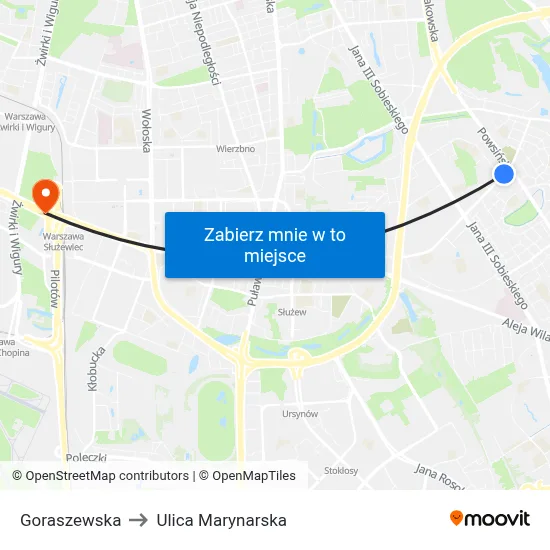 Goraszewska to Ulica Marynarska map