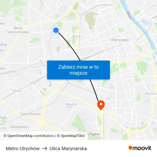 Metro Ulrychów to Ulica Marynarska map
