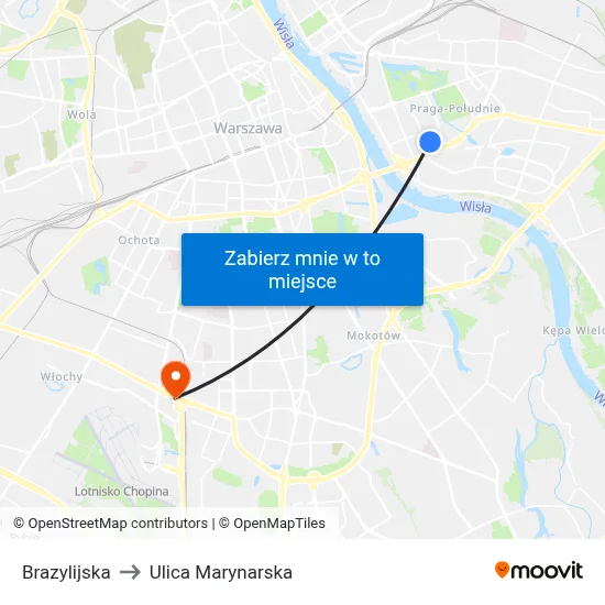 Brazylijska to Ulica Marynarska map