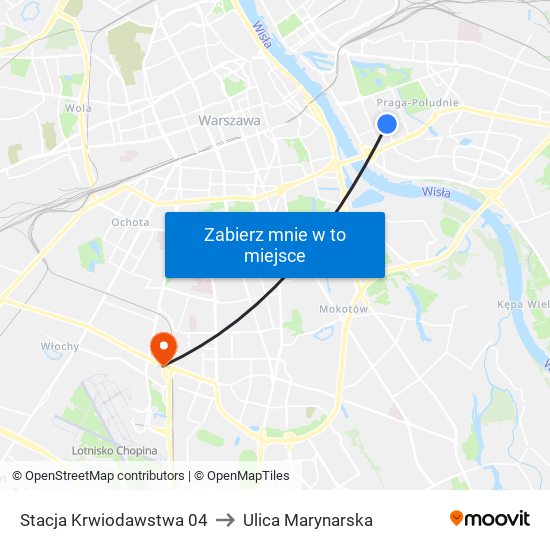 Stacja Krwiodawstwa 04 to Ulica Marynarska map