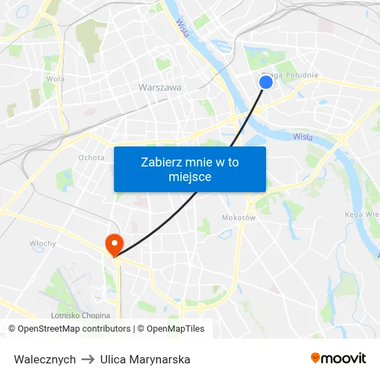 Walecznych to Ulica Marynarska map